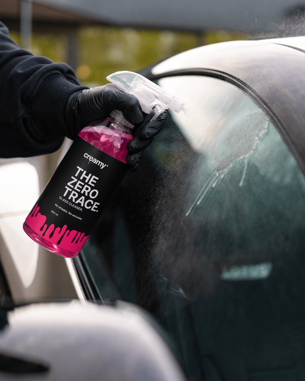 THE ZERO TRACE | LIMPIA CRISTALES PARA COCHES. 600 ml Creamy